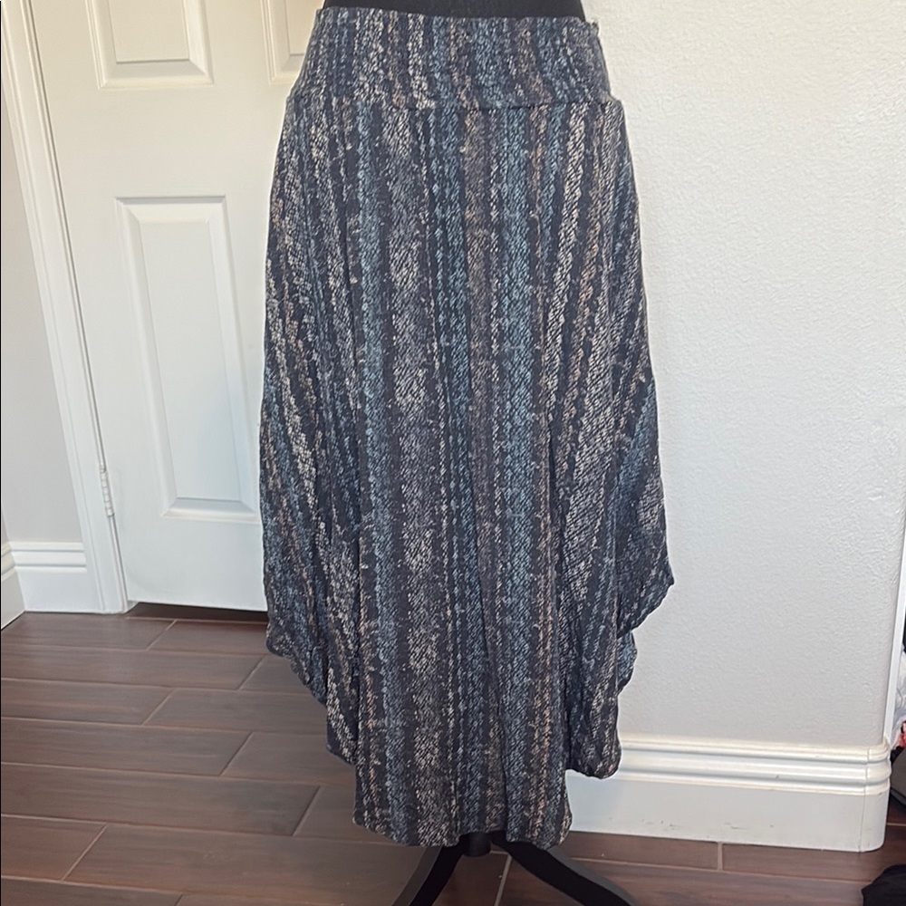 Gauze  Blue Patterned Women's Skirt